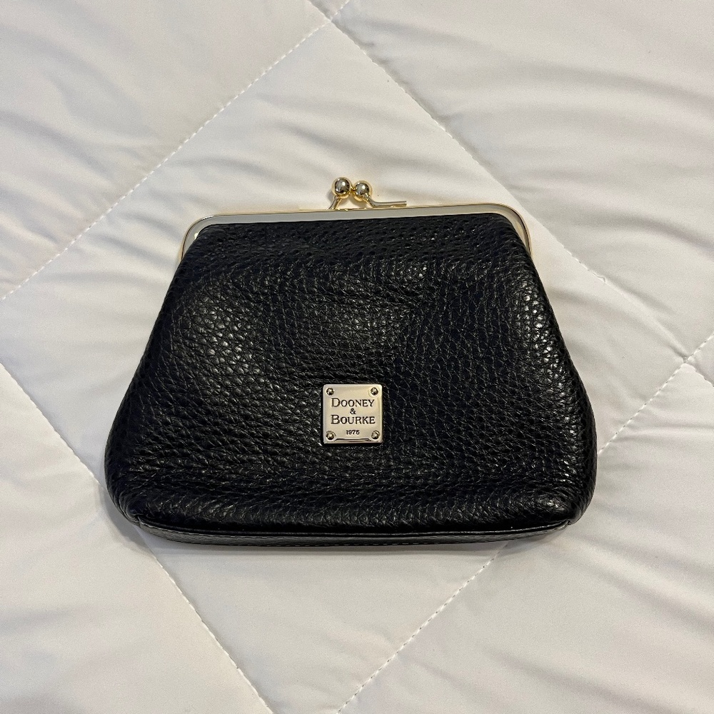 Dooney & Bourke Pebble Leather Coin Purse - Black - NWOT